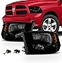 AKKON - For [Quad Style] 2009-2018 Dodge Ram 1500 | 10-18 Ram 2500/3500 Black Smoked Headlight Driver + Passenger Side