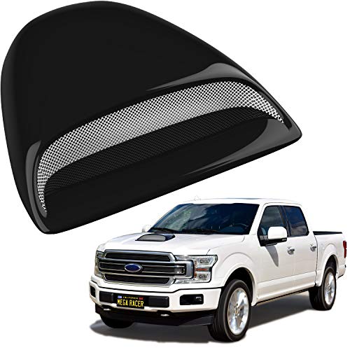 Mega Racer Universal JDM Style Black Flow Hood Body Kit Decorative Hood Scoop Universal Hood Scoop Car Hood Scoop Hood Scoops Universal Racing Air Flow Intake Car Hood Vent Scoop Accessories