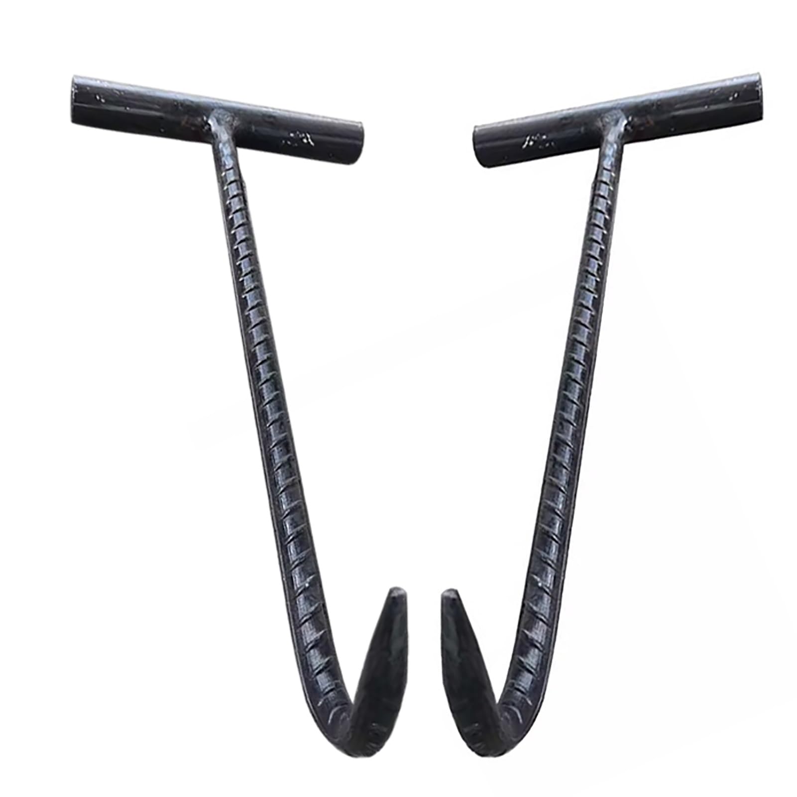 2 Pcs T Lift Manhole Cover Lifter Key, Sturdy Steel Lifting Hook - 10mm/12mm, Portable Manhole Puller Crowbar Tool for Grates/Shutter Doors (Color : 3/8