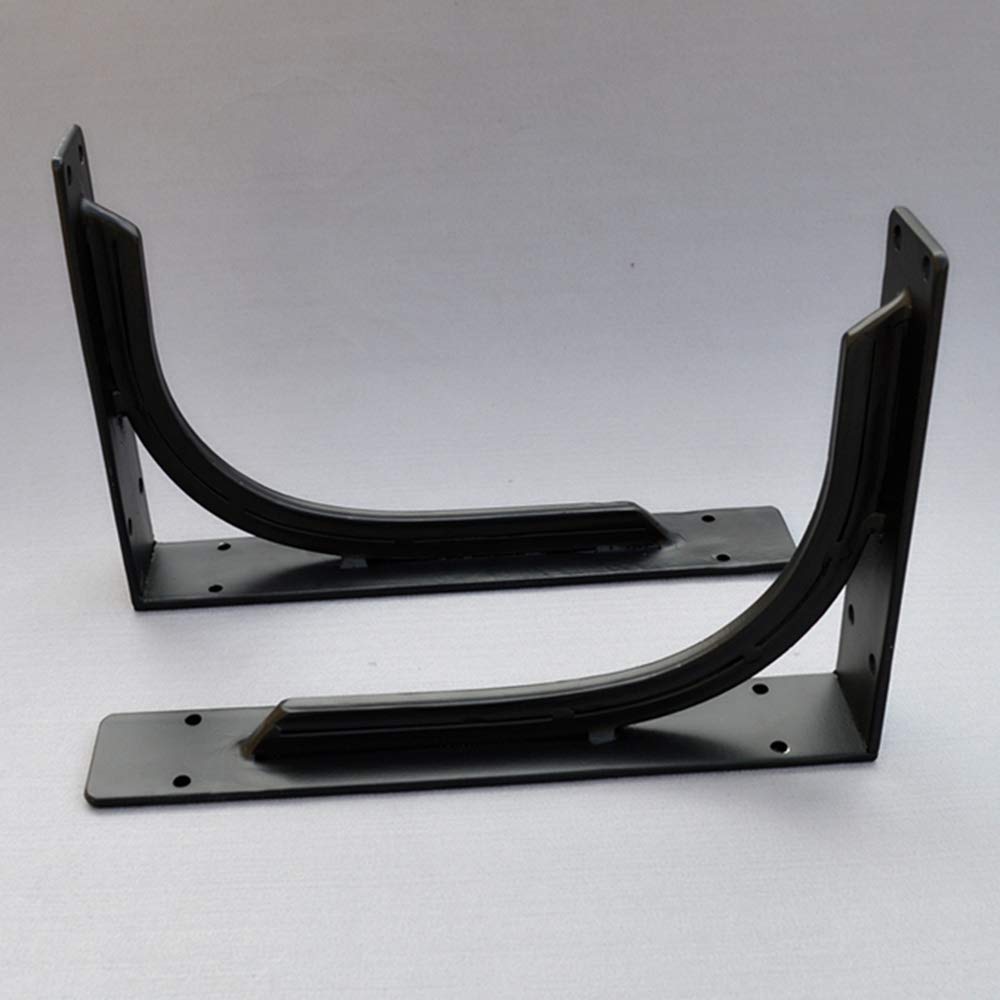 JXJX Staffe per Mensole 40 Cm, Staffe per Mensole Pesanti Ad Angolari Carico Massimo150kg, Staffa da Parete Ferro, Staffe per Scaffale Pesante Forma A L Nero, 2 Pezzi