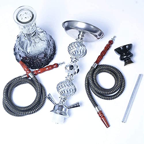 XJHYJS Haken-pfeifen-Set, 53 cm Raucher-kit Mit 2 Schläuchen Komplett Zubehör Für Cafe Bar Party (kein Nikotin), Schwarz – Bild 3