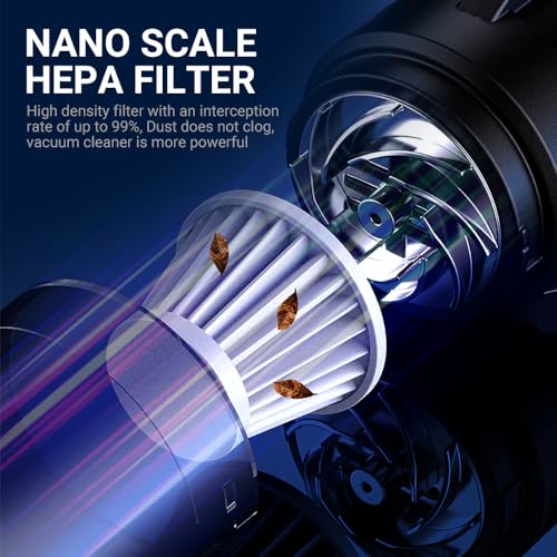 Image of Ant 6 in 1 Emergency Vacuum Cleaner with Window Breaker Seat Belt Cutter Mini Wireless Emergency Vacuum Cleaner with 2500pa Suction Power,Dust Buster,Portable Hoover Vacuum for Car Home Office DB11