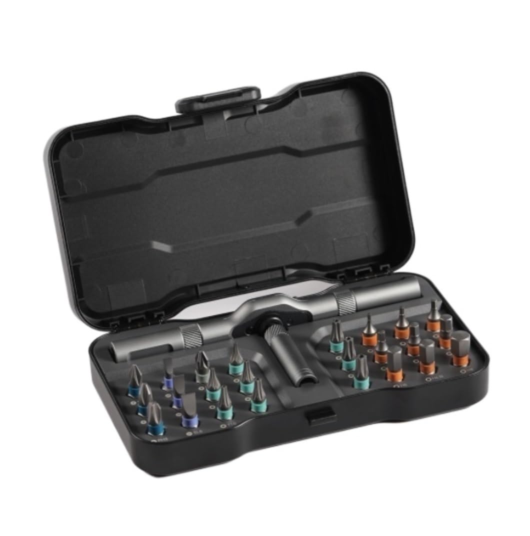 Reifor A Tool Box Tool Kit Tool Set 24-In-1 Ratcheting Screwdriver Sets Bit Ratchet Screwdriver Repair Tool Multipurpose Manual Hardware Tool Kits For Home