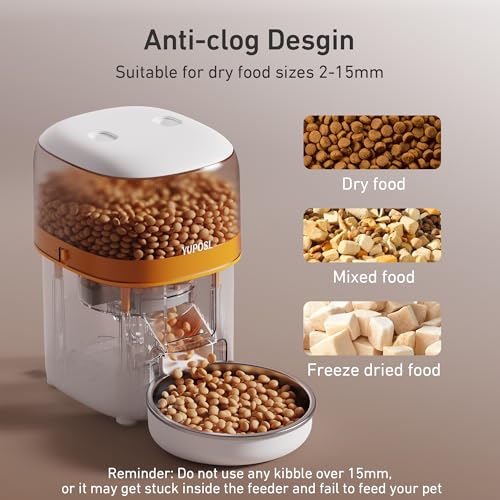 Automatic Cat Feeders - 2L Cat Food Dispenser Easy to Use, Timed Automatic Pet Feeder with Over 180-day Battery Life, 1-6 Meals Dry Food Programmable Portion Control Also for Dogs - Image 5
