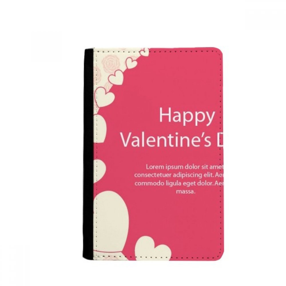 DIYthinker Pink White Happy Valentine's Day Passport Holder Notecase Burse Wallet Cover Card Purse