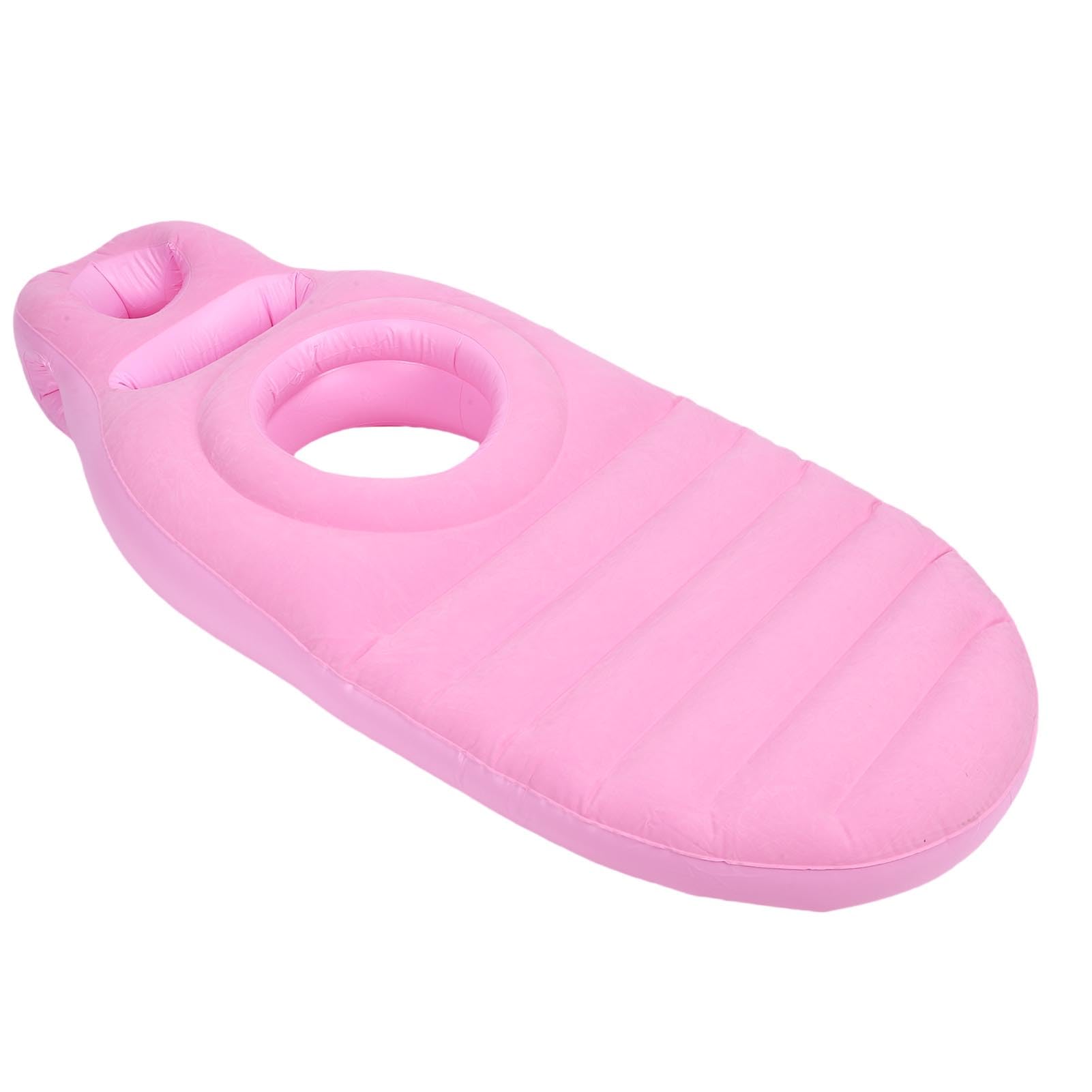 Almohada de Cuerpo Entero con Orificio para el Vientre Cómodo Soporte Inflable para Dormir Maternidad PVC 165x70cm 1 Unidad (Rosa)