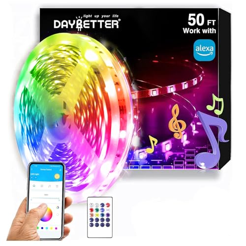 DAYBETTER RGB Led Light Strips Kit Compatible with Alexa and Google Assistant, Smart WiFi Led Strip...