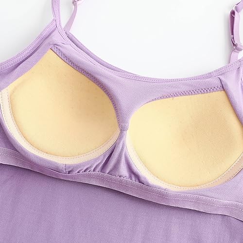 Image of Womens Modal Built-in Bra Padded Camisole Yoga Tanks Tops