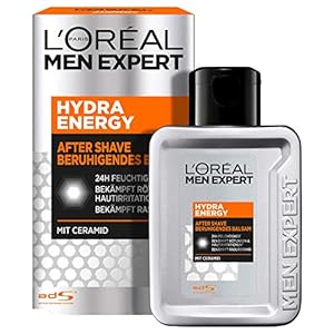 L’Oréal Paris Men Expert After Shave Balsam und Gesichtspflege für Männer, Gegen Rasurbrand, Rötungen und Irritationen, Hydra Energy, 1 x 100 ml