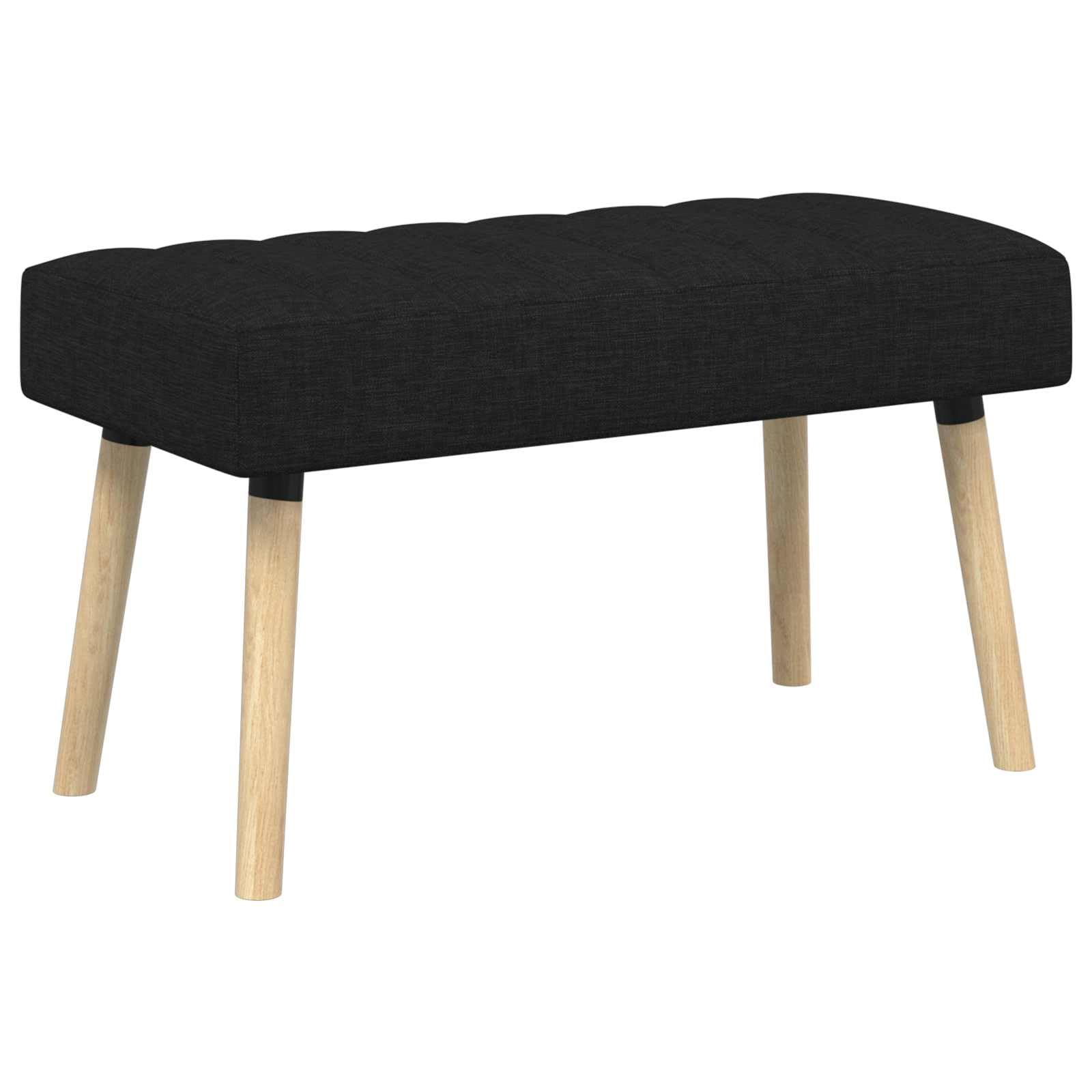 Banco con tapizado en Canal Negro 80 x 40 x 46 cm Tela, Bancos, 9.5 kg-42038475