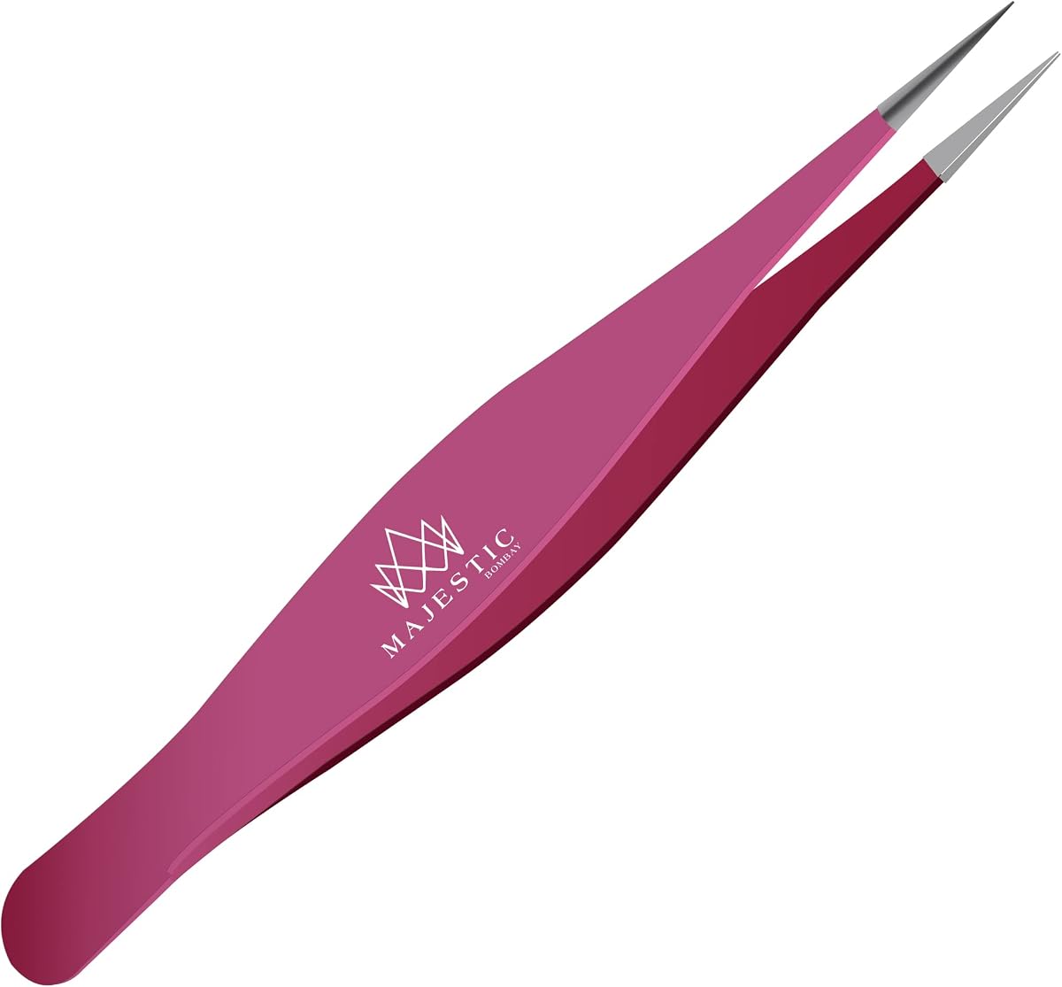Majestic Bombay Pinzas de punta fina, cejas, vello facial, mujeres y hombres | Pinzas de precisión de punta fina para vello encarnado, vello facial y de cejas, astillas, eliminación de garrapatas con puntas afiladas de acero inoxidable