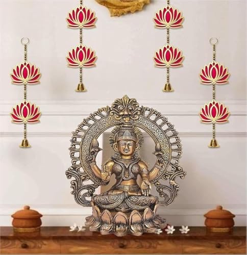 Kalakriti Lotus Artificial Garlands Shivratri | Navratri | Floral Wall Hanging for Temple Decoration | Lohri Pongal Pooja Room | Back Dropper Showpiece for Home Indian Diwali Decor Gift Item (Lotus2)