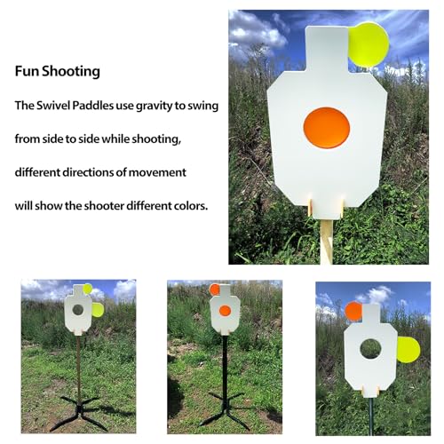 Image of Highwild AR500 Steel Hostage Target 12 inch x 20 inch x 3 /8 inch Armored Steel Bullseye Reactive IDPA Shooting Target with 2X4 T-Post Bracket