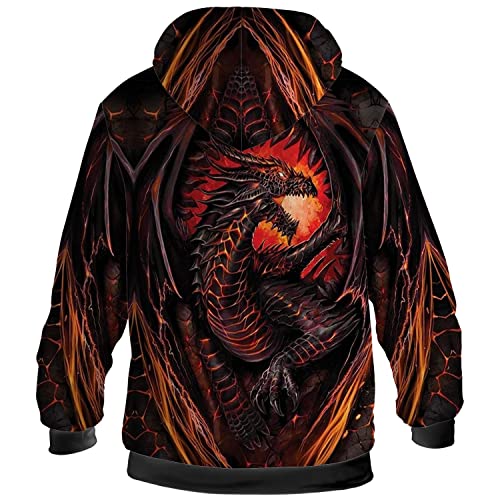 ximem Men's Women's Dragon Winter Jacket Coat Zip up Hoodies3
