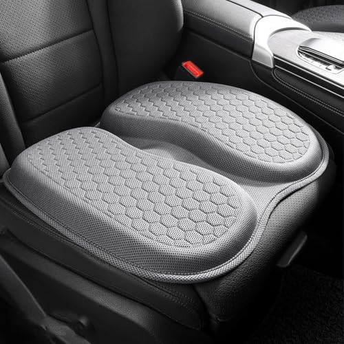 Vinnatsu車 ゲルクッション ジェルクッション 座布団裏面は滑り止め加工され チェアパッド 低反発 改善 ハニカム構造 無重力 高通気性 ジェルクッション 持ち運び 蒸れない 体圧分散 四季通用在宅勤務 自動車 椅子用 自宅 オフィス (48*44*5cm) (はいいろ)