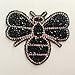 Yazon 4pcs Crystals Bee Patches Iron on Rhinestone Appliques Patch Transfer