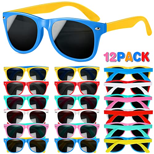 GIFTINBOX Kids Sunglasses Bulk, 12Pack Kids Sunglasses Party Favor with UV400 Protection for Boys and Girls, Gift for Birthday, Beach, Pool Party favors, Goody Bag Stuffers - Main Image