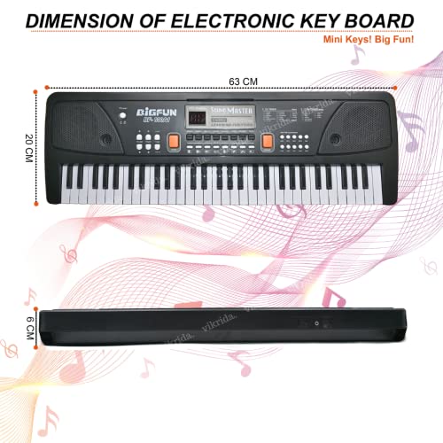 Image of VikriDA Portable Electronic Keyboard - 61 Keys Keyboard for Beginner & Professional, with LCD Display & Microphone for Kids & Adults