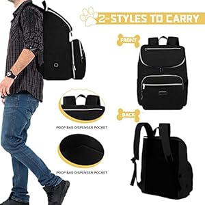 BAGLHER-Travel-Dog-Backpack-Detachable-Travel-Dog-Food-Container-for-Pet-Supplies-Dog-Gear-BackpackDog-Bag-for-Traveling-with-2-Silicone-Collapsible-Bowls-and-2-Food-Baskets-Black - Cucciolini Doodles   BAGLHER-Travel-Dog-Backpack-Detachable-Travel-Dog-Food-Container-for-Pet-Supplies-Dog-Gear-BackpackDog-Bag-for-Traveling-with-2-Silicone-Collapsible-Bowls-and-2-Food-Baskets-Black