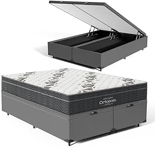 Cama box baú com colchão de espuma d33 ortobom airtech ortopillow 1