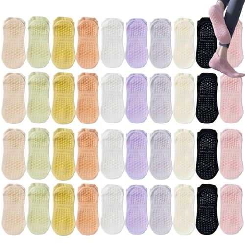 Image of 10 /20 Pairs Pilates Socks for Women, Non Slip Grip Yoga Barre Socks