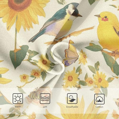 Wusikd Birds Sunflowers Girls' Underwear Cotton Bees Girls Briefs Soft Toddler Underwear 2T3