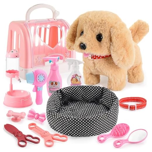 Htoyza Giocattoli Cani per Bambini Ragazze Giocattoli, Furby Giocattolo, Elettronici Interattivi in Peluche per Cane Passeggiata e Aboie Regali di Compleanno per Ragazze Ragazzi 3 4 5 6 Anni
