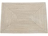 KOUBOO Laguna Rectangular Rattan Placemat, Whitewash, Set of 2