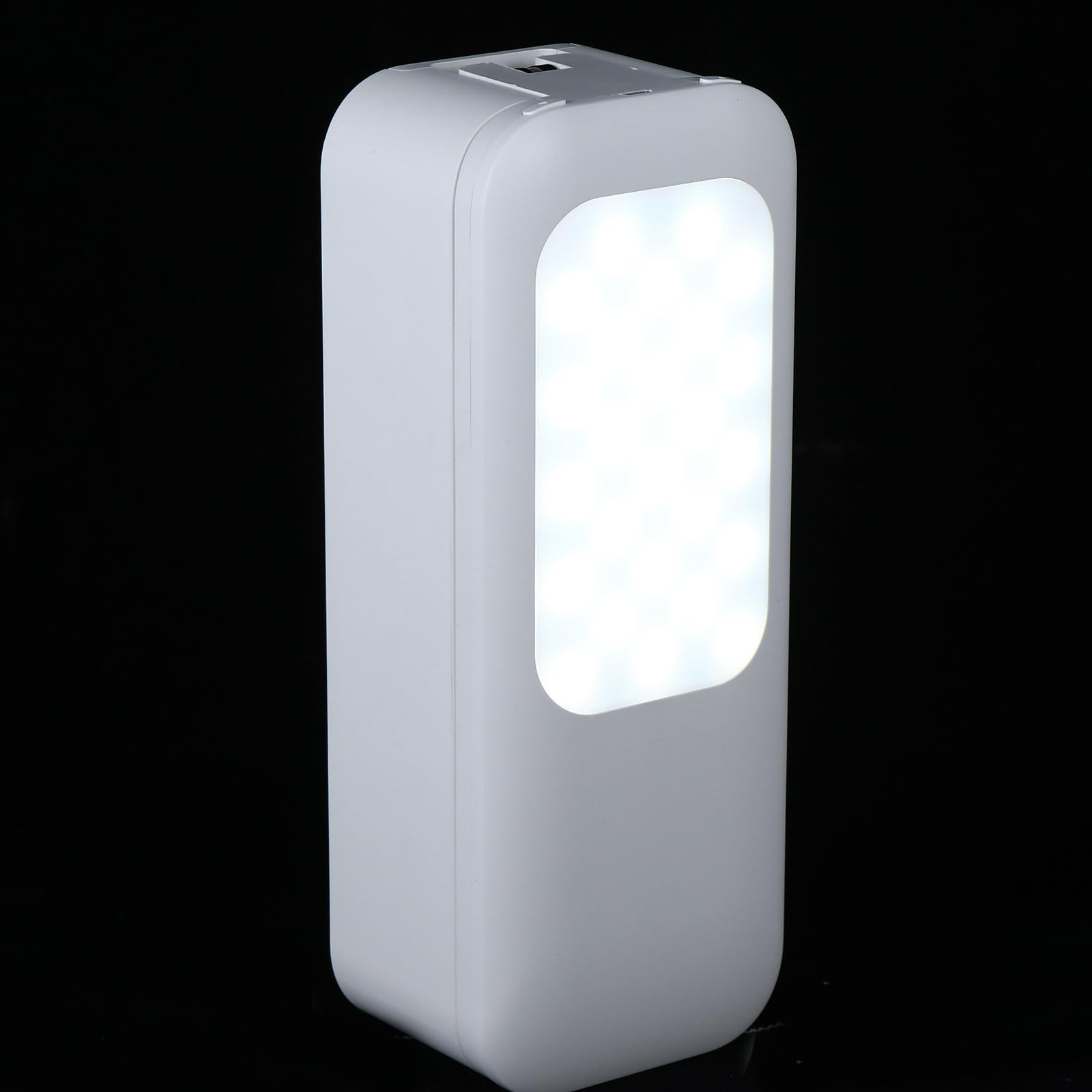 Veemoon Supporto per Telefono Multifunzione Pieghevole con Luce, 1000mah | Alluminio Abs Pc, Tre Colori e Sei Effetti, Ritratto e Selfie, Bianco