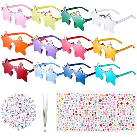 Zuimei 12 Pairs Star Shaped Sunglasses Cover