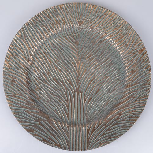 Set 6 Sottopiatto àò 33 cm decoro verde e oro Eden