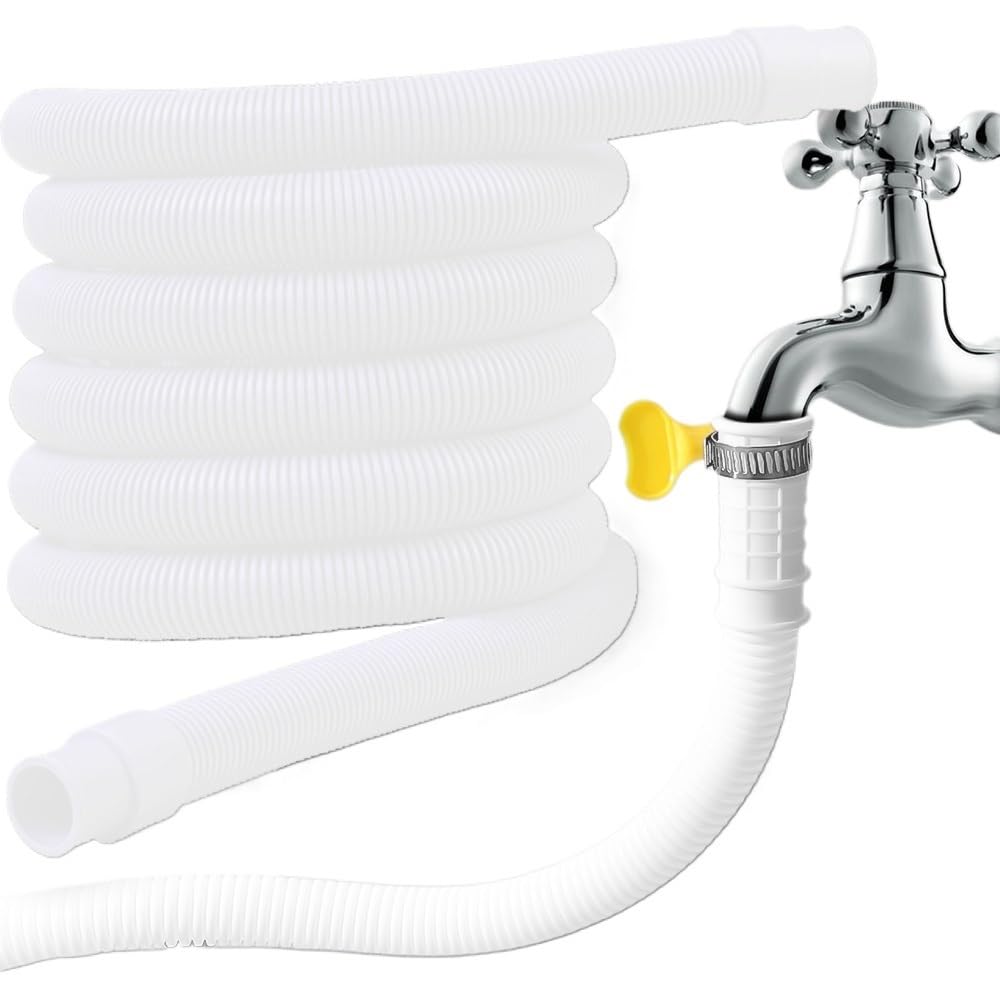 White PP Plumbing Hose for Washing Machine Draining Pipe Air Conditioner Faucet 300cm Extension Semi-Automatic Hoses(2m)