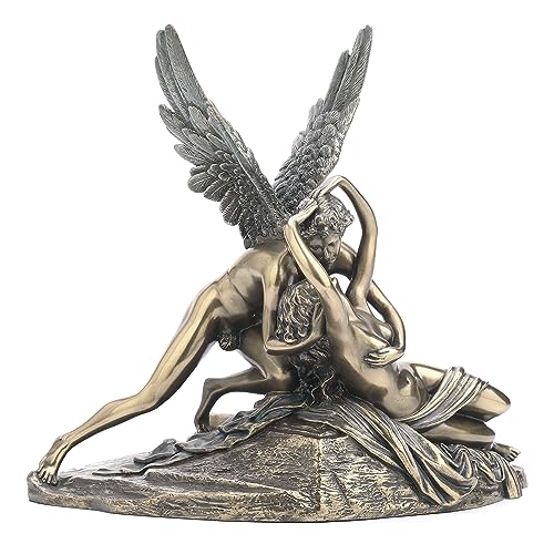 Estatua clásica mitología Cupido y Psique bronce miniatura 3
