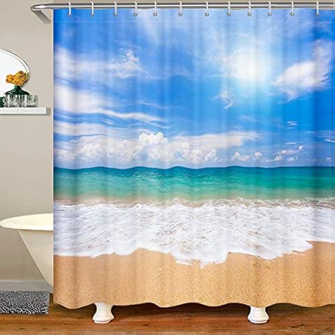 Juego de cortinas de ducha para baño de playa impermeables Cover