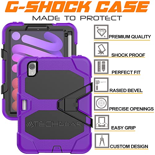 TECHGEAR G-SHOCK Case Designed for iPad Mini 7 2024 / Mini 6 2021 (7th & 6th Generation) Tough Rugged HEAVY DUTY Armour Shockproof Case with Stand - Image 2