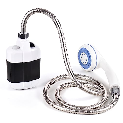 Cabezal de ducha, ducha portátil para camping con bomba eléctrica recargable por USB para exteriores, ideal para camping, lavado de autos, jardinería y limpieza de mascotas miniatura 5