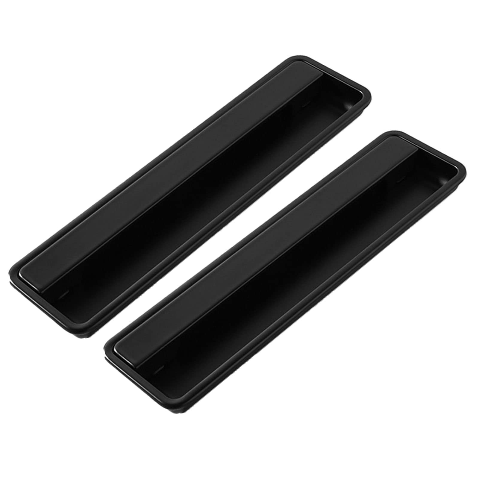 2 pcs Rectangular Recessed Flush Handles Sliding Door Handle Recessed Finger Pull Handles Flush Pull Handle for Sliding Door, Cupboard, Drawer, Cabinet Black (Medium,Black)