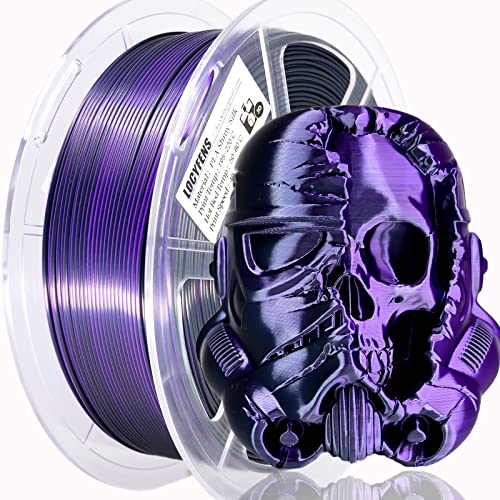 Image of PLA Filament 1.75mm,3D Printer Filament High Speed Printing, Silk PLA Dual Color Black Purple 3D Printer Filament, 1.75 PLA Filament + /-0.02mm, 1kg /2.2lb