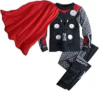 Conjunto de pijama de algodão para crianças, meninos, meninas, personagem de super-herói, roupa de dormir