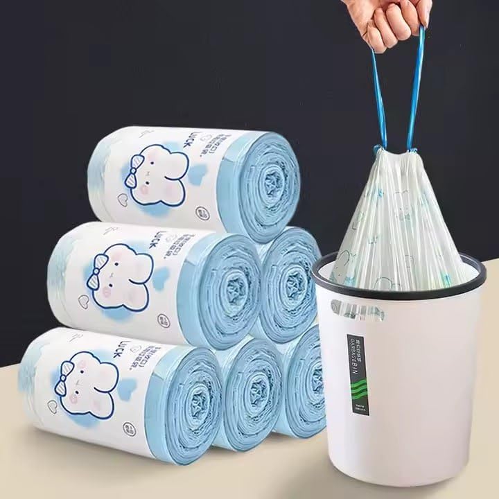 5 Roll Garbage Bag For Wet Waste Garbage Bags for Dustbin Bags Trash Bag with Detachable drawstring garbage multi use garbage bag for shopping vegetable fruit (5 roll)-picture-19