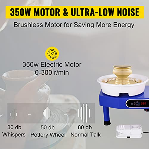 Image of VEVOR Pottery Wheel, Pottery Forming Machine 9.8 inch LCD Touch Screen, 350W Ceramic Pottery Electric DIY Clay Sculpting Tools, Foot Pedal & Detachable ABS Basin for Adults and Beginners Art Craft