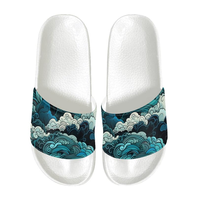Semioury Hawaii All Seasons Home Slippers Soft Comfy Butterfly Rainbow Thick Sole Home House Outdoor Platform Shower Sandals