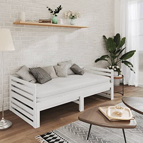 Festnight Tagesbett Ausziehbar 90x200 cm Ausziehbett Holz Sofabett Ausziehbares Bett Kinderbett Gästebett Funktionsbett Bettsofa Jugendbett Schlafsofa Doppelbett Einzelbett Bettgestell – Bild 4