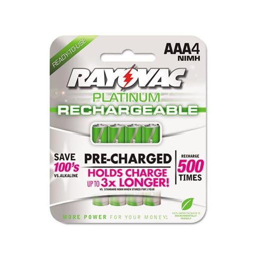 Rayovac PL7244 - Platinum Rechargeable NiMH Batteries, AAA, 4 per Pack-RAYPL7244