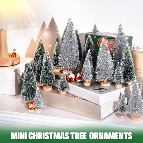 image for hatisan 30Pcs Mini Christmas Trees Artificial Christmas Tree Bottle Br