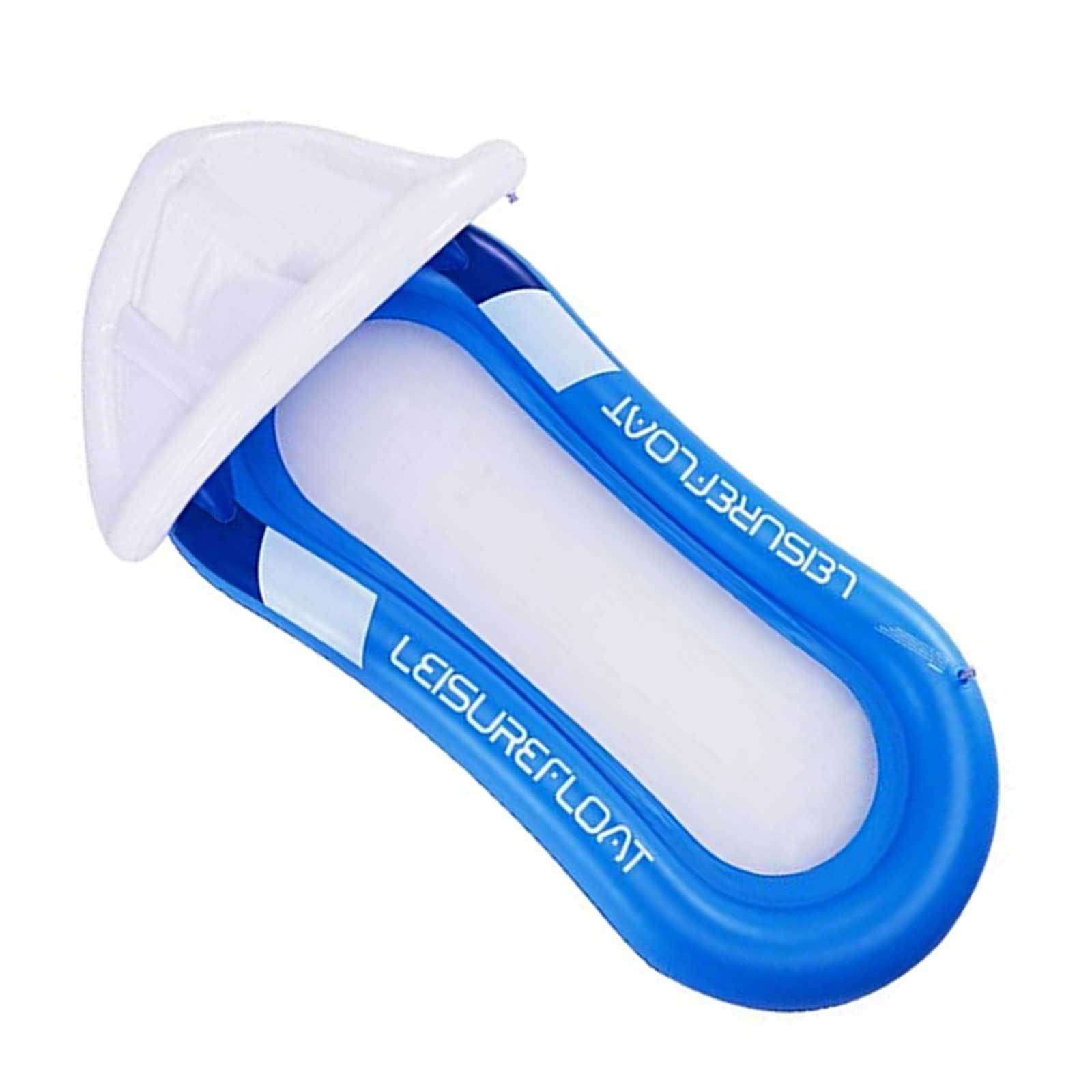 AADECOR Chaise Longue de Piscine Gonflable avec auvent - Radeaux gonflables de Flotteur de Piscine avec Le Salon de l'eau d'ombre - Jouet de fête de Piscine pour Adultes Enfants,Blue