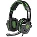 Produktbild Gaming headset, Sades SA930 Pro Gaming Kopfhörer mit Mikrofon Lautstärkeregelung 3.5mm On-Ear Surround Sound Ohrhörer für PS4 New Xbox One PC MAC Laptop (Schwarz & Grün)