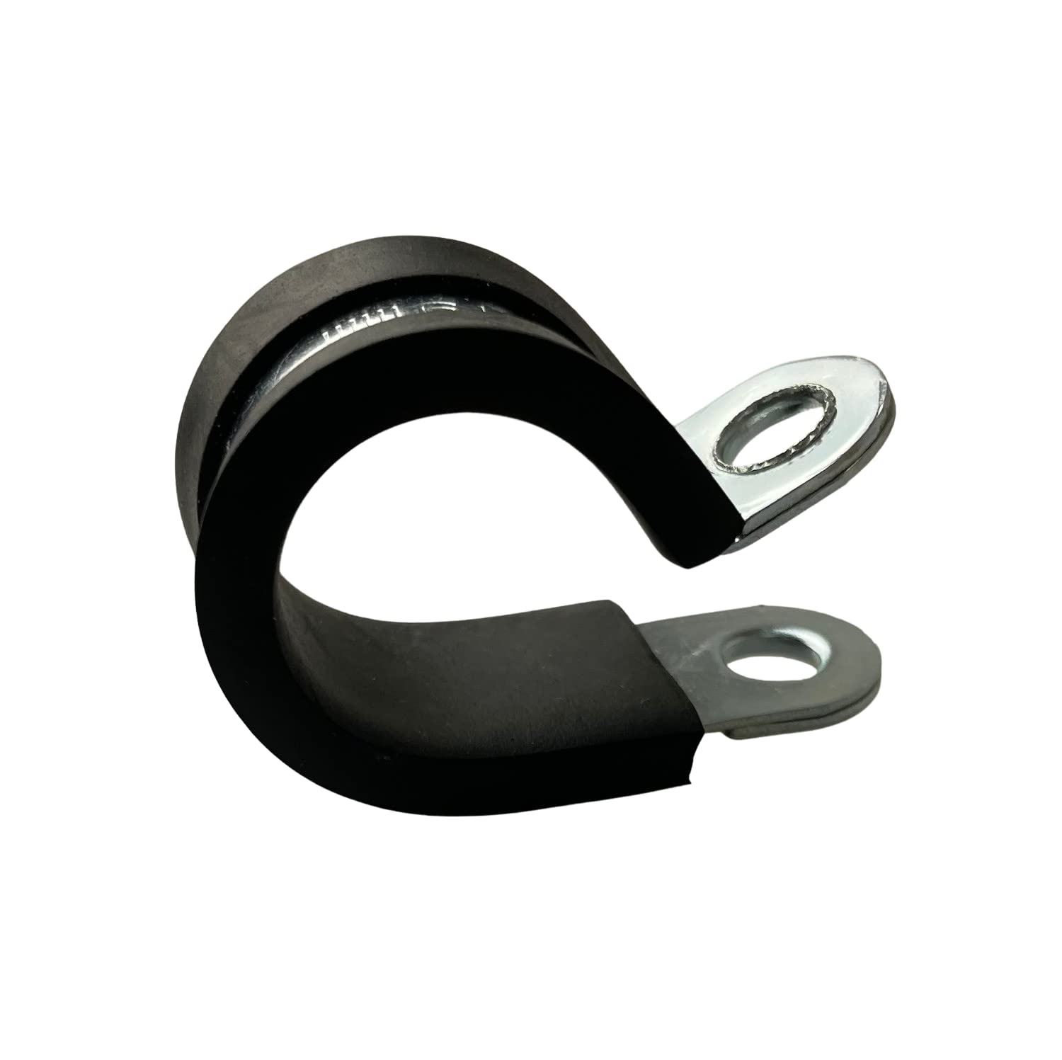 Zinc Plated Rubber Lined P Clips Cable Mounting Hose Pipe Clamp- 12mm x5 pieces, Black, 70mm - Image 2