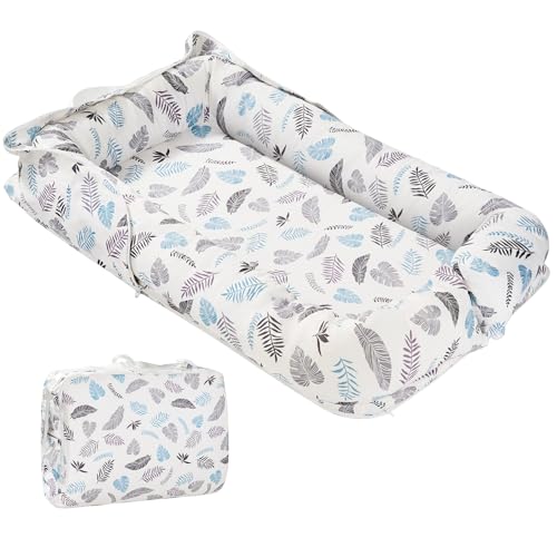 Image of Miereirl Baby Lounger,Dock A Tot Portable Baby Lounger for Newborn(Leaf)