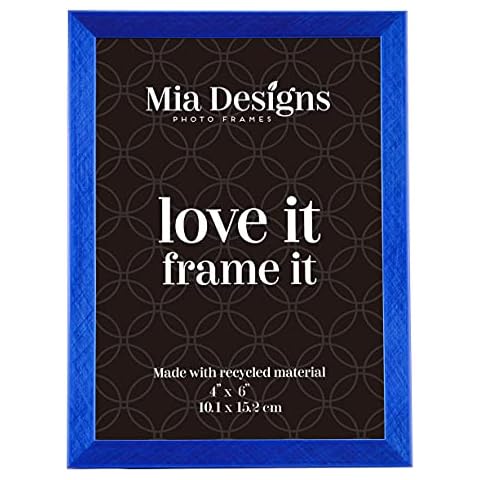 Mia Designs Blue 4x6 Metallic Photo Frame Cover